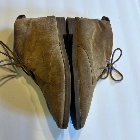 Madewell Nash tan suede lace up ankle booties chukka semi pointed front unisex - Picture 7 of 10